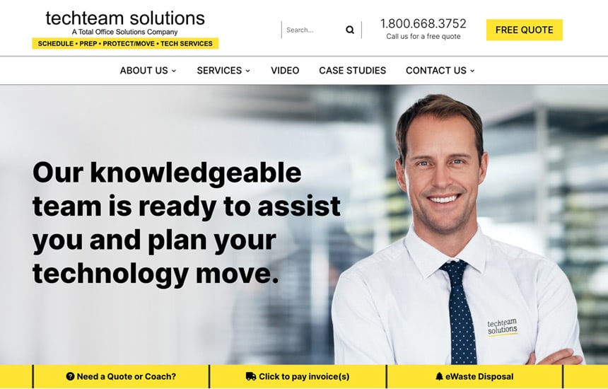 TechTeam Solutions site - Computer Movers Texas